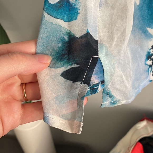 Sheer Watercolour Floral Tee with - Picture 3 of 7